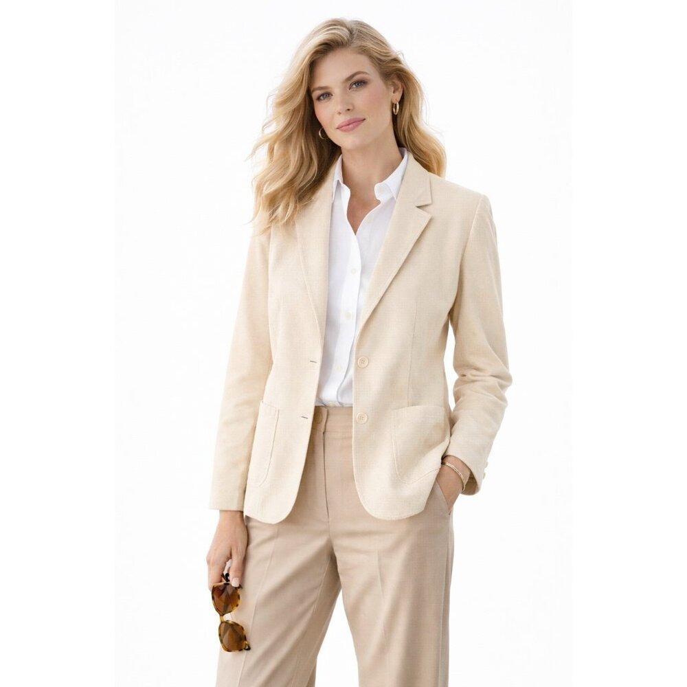 vintage 70s ADOLPH SCHUMAN LILLI ANN ultrasuede blazer jacket LARGE ivory retro